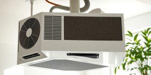 Modern HVAC system in a bright indoor environment.