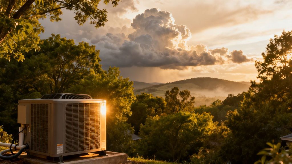 HVAC unit with changing weather in North Georgia.