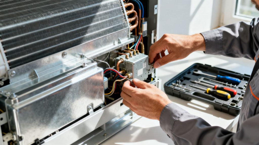 Technician performing AC tune-up
