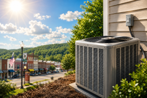 Outdoor AC unit at LaFayette, GA Home